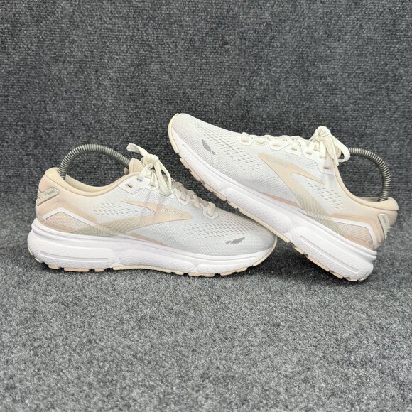 Brooks Ghost 15 Running Shoe Womens Size 8.5 White Tan Athletic Training Sneaker - Picture 8 of 12